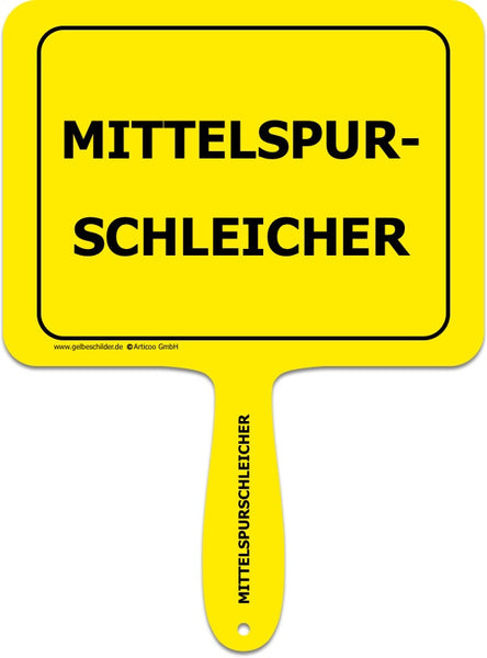 Mittelspurschleicher-Handschild @ gelbeschilder.de