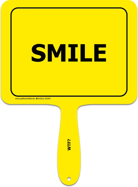 Smile-Handschild @ gelbeschilder.de